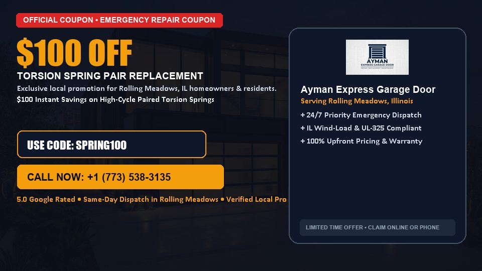 Ayman Express Garage Door $100 OFF Dual Torsion Spring Replacement