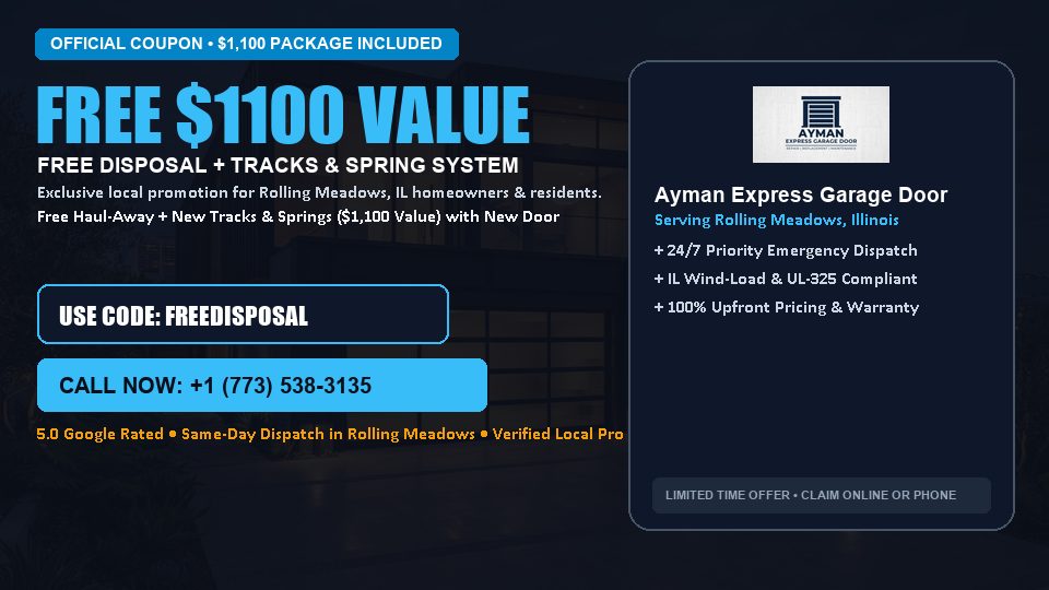 Ayman Express Garage Door FREE Haul-Away & Heavy-Duty Tracks with New Door